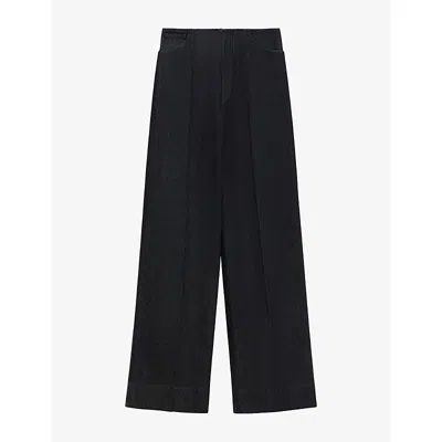 Marni Womens  Raw-unwashed Wide-leg Denim Jeans In 00b99