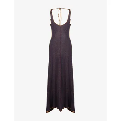 Marni Womens  Scoop-neck Linen-viscose Knit Maxi Dress In Mlb74