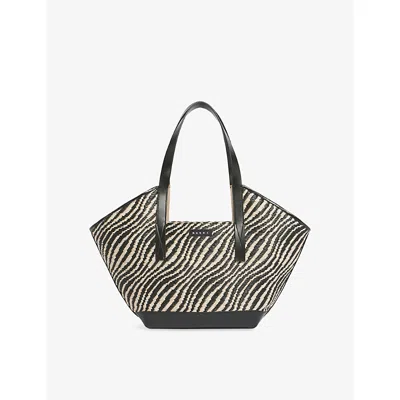 Marni Womens 00n99 Waves Small Woven Tote Bag In Purple