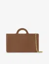 Marni Womens Maroon Wallet Logo-print Leather Top Handle Bag In Maroon