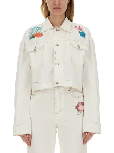 Marni Womens Mini Denim Jacket Size 40 In White