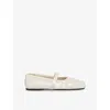 Marni Patent-leather Ballerina Shoes In Natural White