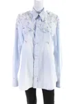 Marni Womens Organic Poplin Button Down Shirt Blue Cotton In Blue