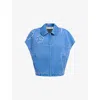Marni Light Blue Denim Vest With Patches In Pcb44