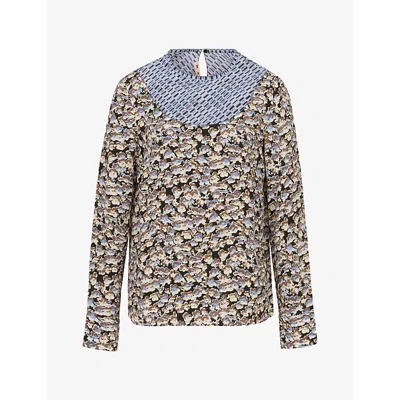 Marni Womens Printed Crepe De Chine Silk Top Ann99