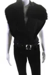 Marni Womens Raccoon Fur Shawl Scarf Black Wools In Black