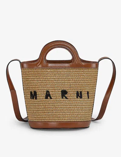 MARNI WOMENS RAW SIENNA TROPICALIA MINI COTTON-BLEND CROSS-BODY BAG