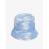 Marni Womens Srb50 Sprayed Roses-print Woven Bucket Hat In Blue