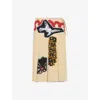 Marni Womens Stb50 Striped Abstract-print Cotton Midi Skirt In Neutral