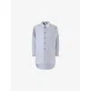 Marni Womens Stn63 Oversized Striped Cotton Shirt In Blue