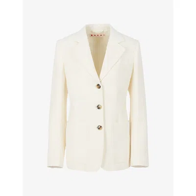 Marni Womens Wool Crepe Jacket 00w03 In White