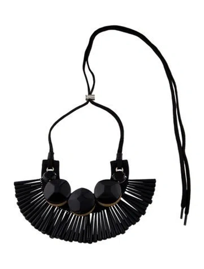 Pre-owned Marni Wood, Cord & Resin Collar Necklace., 35" In Multi