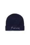 Marni Wool And Cashmere Blend Beanie With Logo In Blue