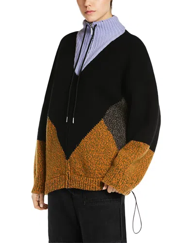 Marni Wool & Cashmere Zip Front Jacket In Black