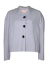 Marni Wool-cashmere Button-up Jacket In Grey