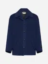 Marni Wool And Mohair Coat In Light Navy