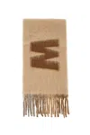 Marni Maxi Logo Scarf In Nomad (beige)