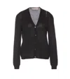 Marni Wool And Silk Blend Cardigan In Black