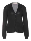 Marni Wool And Silk Blend Cardigan In Black