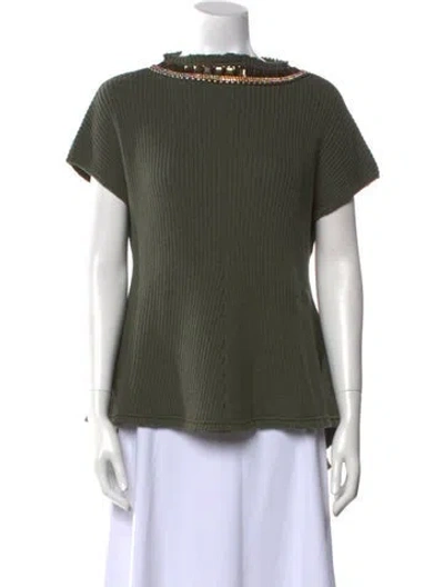 Pre-owned Marni Wool Bateau Neckline Sweater In Green