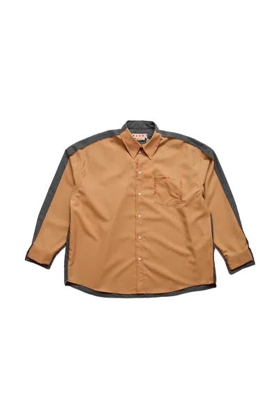 Marni Wool Bicolor Long Sleeve Shirt