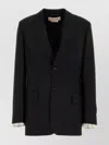 Marni Wool Blazer With Front Pockets And Long Sleeves In Black