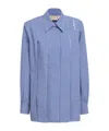 Marni Gingham-check Pleated Shirt In Blue
