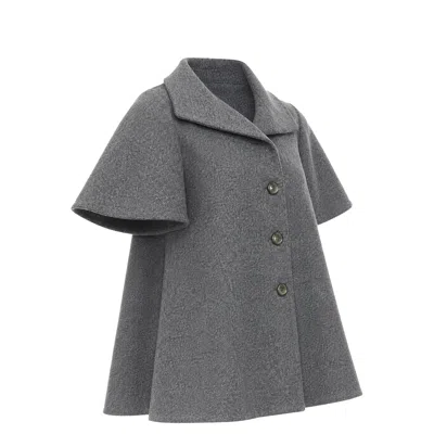 Marni Wool Blend Flannel Flutter Short Jacket In Gray
