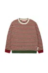Marni Geometric-knit Wool-blend Jumper In Green