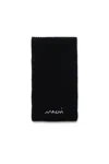 Marni Wool-blend Knit Scarf With Logo In Black