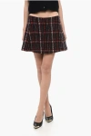 MARNI WOOL-BLENDED MINISKIRT WITH CHECK PATTERN