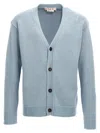 Marni Classic Wool Cardigan With Button Closure In Blue
