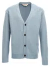 Marni Classic Wool Cardigan With Button Closure In Blue
