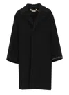 Marni Black Wool Blend Coat In Black
