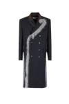 Marni Wool Coat With Fur Trim Black In Black