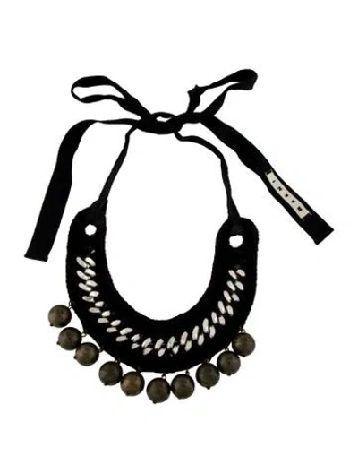 Pre-owned Marni Wool Collar Necklace, 68" In Black