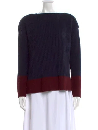 Pre-owned Marni Wool Colorblock Pattern Sweater In Blue