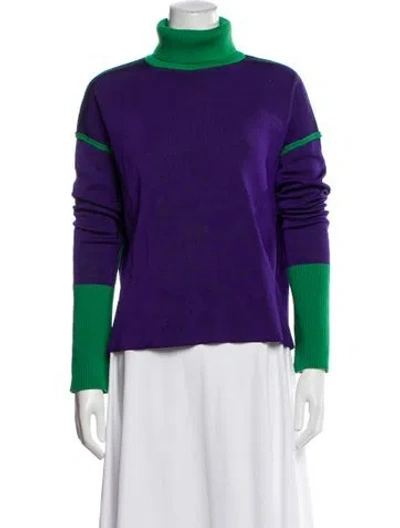 Pre-owned Marni Wool Colorblock Pattern Sweater In Purple