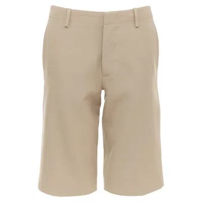 Marni Wool Concealed Waistband Knee Length Shorts In Brown