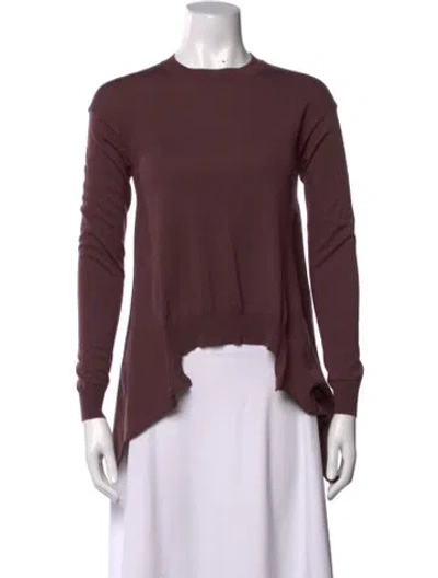 Pre-owned Marni Wool Crew Neck Sweater In Burgundy