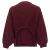 Marni Wool Crop Back Batwing Boxy Sweater In Red