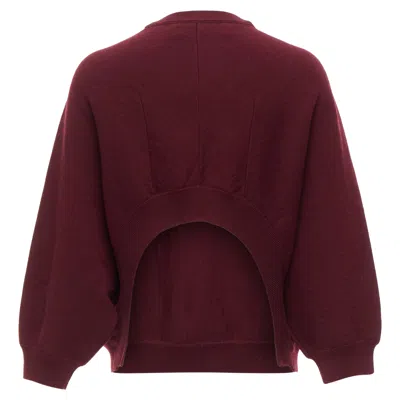 Marni Wool Crop Back Batwing Boxy Sweater In Red