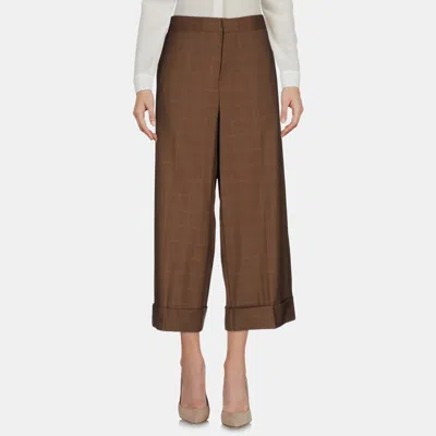 Pre-owned Marni Wool Cropped Trousers 42 In Brown