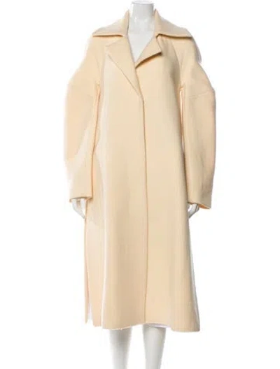 Pre-owned Marni Wool Faux Fur Coat In Neutral