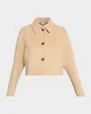 Marni Wool Felt Cropped Single-breasted Jacket In Neutral