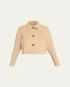Marni Wool Felt Cropped Single-breasted Jacket In Brown