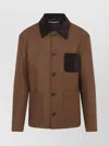 Marni Brown Virgin Wool Double Splittable Wool Felt Workwear Jacket In Brown