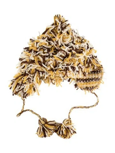 Pre-owned Marni Wool Fringe Hat In Neutrals