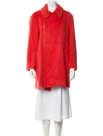Pre-owned Marni Wool Fur Coat In Orange