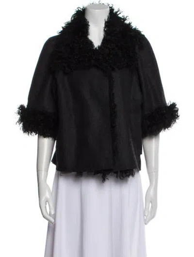 Pre-owned Marni Wool Fur Jacket In Black